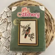 Sunset Designs Jiffy Stitchery BALTIMORE ORIOLE Crewel Kit #476 5x7 Vintage 1976