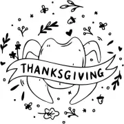 Thanksgiving with Turkey Rubber Stamp Self Ink Stamp Holiday Stamper Gift Stamp