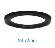 Lens filter adapter ring 58-72mm step-up DSLR Nikon Canon universal professional