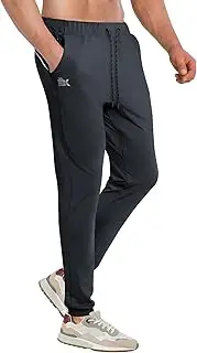 [BROKIG] Men's Hidzip Gym Track Pants, Lightweight Running Joggers Sports Workout Quick Dry Tracksuit Sweatpants with Zip Pocket