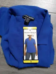 Hilary Radley Blouse Adult Womens Small Blue V-Neck Short Sleeve