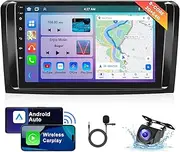 [8 CORE 2G+64G] Car Radio for Mercedes Benz GL ML W164 X164 ML350 ML500 ML280 GL320 GL350 GL450 2005-2011 with Wireless Carplay/Android Auto, 9” Android 13 IPS Stereo, GPS, Bluetooth, WiFi, Camera