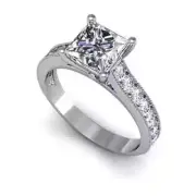 Princess Cut Luxury jeweler 925 Silver Moissanite Engagement Ring-Promise Ring