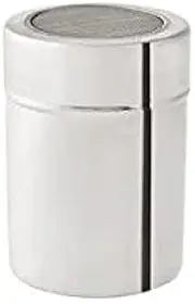 Silver Stainless Steel Sugar and Chocolate Shaker - 285ml (10oz) - (1) PKT - Kent Paper