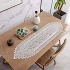 2pcs White Lace Table Runner Embroidered Table Cover Home Decoration