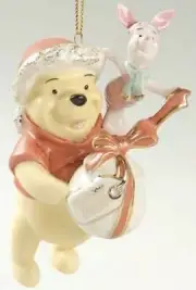 LENOX 2008 POOH’S PERFECT PRESENT WINNIE THE POOH & PIGLET CHRISTMAS ORNAMENT