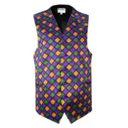 NEW Mardi Gras Fat Tuesday Tuxedo Vest Only All Sizes REAL POCKETS