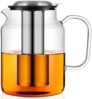 85oz Glass Teapot with Stainless Steel Removable Infuser, Stovetop & Dishwash...