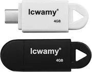 lcwamy 4GB Bulk Type C Flash Drive 2 Pack USB C Flash Drive Pack USB Flash Drives Bulk Pen Drive 2 Pack 4GB USB Thumb Drive 2 Pack USB Drive Pack