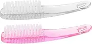 OFFIGAM 2Pcs Nail Brushes with Handle Grip Durable Nail Dust Cleaning Brushes for Manicure Easy Nail Duster for Fingernails and Toenails for Nail