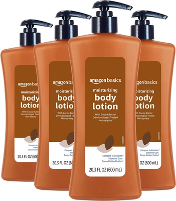 Moisturizing Cocoa Butter Body Lotion for Dry Skin, Non-Greasy, Paraben Free, Li
