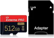 512GB Micro SD Card Class 10 Memory Card 512GB with SD Adapter TF Card High Speed Mini SD Card for Smartphone, Tachograph, Tablet, Drone