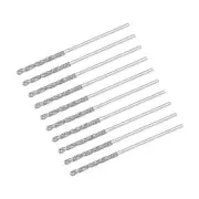 10pcs 1mm Diamond Twist Drill Bits High Speed Steel for Glass Stone Tiles Silver
