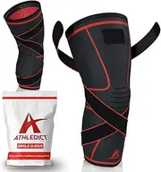 Knee Brace Compression Sleeve with Strap for Best Support & Pain Relief for Meniscus Tear, Arthritis, Running, Basketball, MCL, Crossfit, Jogging and Post Surgery Recovery for Men & Women