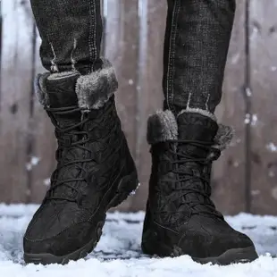 【MINE】保暖雪地靴/保暖禦寒機能戶外休閒雪地靴-男鞋(黑)