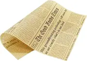 Premium Deli Paper 35x25cm - 200 Pack - Sandwich Wrapping Greaseproof Paper Sheets, Bread/Rolls Deli Paper Liners, Baskets Lining Wrappers for Fish & Chips or Burger & Fries (Kraft Newsprint)