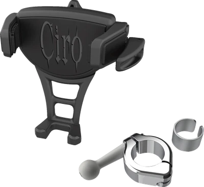 CIRO Phone Holder - Constrictor - Black - Chrome Fits 7/8" | 1" Handlebar Mount