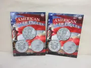 2 Whitman Coin Folders #4905 & 4906 American Silver Eagles Vol 1&2 1986-2021