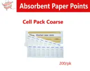 Dental Endo ABSORBENT PAPER Points CELL PACK COARSE, PP200-C, Meta, 200/Pk
