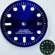 Blue 32mm Luminous Diving Watch Dial GMT Modified for NH34 Movement Green