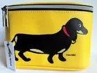 MARC TETRO DACHSHUND COSMETIC/MAKE-UP CASE/BAG Black Doxies on Yellow NWT