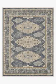 275' x 365' | Machine Washable Runner Rug | Kid & Pet Friendly | Indoor Rug | Maxine Dusk Blue Flatwoven Rug | Ruggable