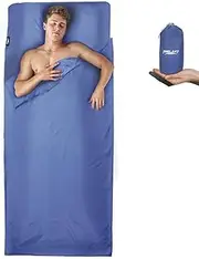 Frelaxy Sleeping Bag Liner, XL Travel Sheet & Camping Sheet for Backpacking, Hotel, Hostels & Traveling, Comfy & Easy Care, Full-Length Zipper/No Zipper
