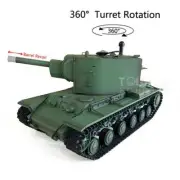 1/16 Henglong 7.0 Plastic Soviet KV-2 RTR RC Tank 3949 360°Turret Barrel Recoil