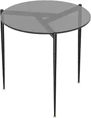Fin Sleek Tempered Glass Tall Accent Side End Coffee Table Display Candle/Table Lamp