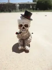 SKULL SKELETON MUMMY INCENSE BACKFLOW BURNER HOLDER STATUE FIGURINE HALLOWEEN