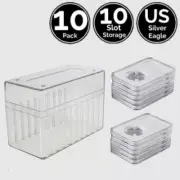 10 Pack 1.60" 40.6 mm Slab Coin Holder w/10 Slot Case 4 US American Silver Eagle