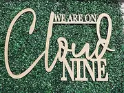 We Are On Cloud Nine Sign for Backdrop,Baby Shower Party Wall Sign for Gender Reveal Girl or Boy Baby Shower Party Decorations