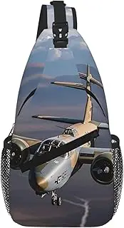 Stvyukl Us Army Plane Sling Bag For Women Men Travel Hiking Backpack Crossbody Shoulder Chest Bags Casual Daypack, Black, One Size