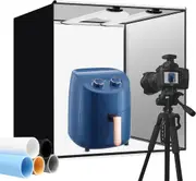 Portable Photo Studio Box with LED Lights & Backdrops - 24x24x24 Inches