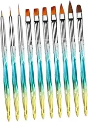 VICASKY 10Pcs Gradient Blue Nail Art Detail Paint Pen for DIY Manicure Ultra Thin Brush for Fine Lines and Patterns Durable and Easy to Use Nail Art Supplies