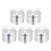5pcs Potentiometer Knob Knurled Shaft Silver 21mmx17mm Volume Control Knob