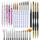 Artdone 31pcs Nail Art BrushesNail Art Tool SetNail Dotting ToolsNail Dust Br...