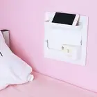 Bedside Shelf Accessories Organizer- Wall Mount Self Stick On,Ideal for Small