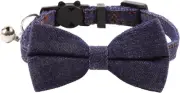 Cat Collar Blue Denim Cool Breakaway with Big Bow Tie Jeans Basic Party Safet...
