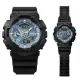 【CASIO 卡西歐】G-SHOCK 經典酷黑 獨特百搭 耀眼冰藍 人氣雙顯 51.2mm(GA-110CD-1A2)