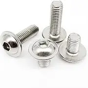 M2 M2.5 M3 M4 M5 M6 M8 M10 ISO7380.2 304 A2 Stainless Steel Hex Hexagon Socket Round Button Head with Washer Collar Bolt Screw (Color : 4mm, Size : 10pcs M5)
