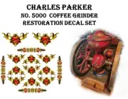 Charles Parker No. 5000 Coffee Grinder Mill Restoration Decal Set