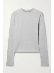 [SKIMS] SKIMS - Stretch-cotton Jersey Top - Light Heather Gray - Light gray - L L Gray