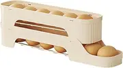 Xatteua Egg Holder For Fridge,Slide Type Rolling Egg Rack For Refrigerator - Removable Egg Storage Rack For Kitchen, Multiple Tiers Rolling Eggs Dispenser And Organizer For Refrigerator And Pantry