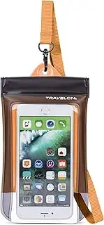Travelon Floating Waterproof Smart Phone/Digital Camera Pouch, Orange, 4.25 x 6.25 ea., Floating Waterproof Smart Phone/Digital Camera Pouch