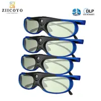 在飛比找蝦皮購物優惠-💥 💥4 件裝 3D 投影儀眼鏡全高清有源 DLP 鏈接眼鏡