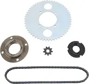 T8F 54T Tooth Rear Dirve Sprocket Kit with 116 Link Drive Chain, 9T Sprocket, 54T Chainring, Connector and Toothless Freewheel for ATV Quad Pit Dirt Bike Kids Mini Moto Pocket Bike