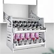 Wall Cabinet Lifting Basket Bowl Basket,Heavy-Duty 2-Tier Wall Storage,Pull-down Cabinet Seasoning Rack for Home Cafe(500mm)