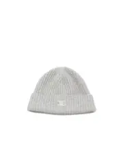 Rib knitted hat One size light gray