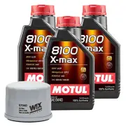 3L Motul 8100 X-MAX 0W40 Wix Filter Motor Oil Change Kit For Smart Fortwo API SN (for: Smart)